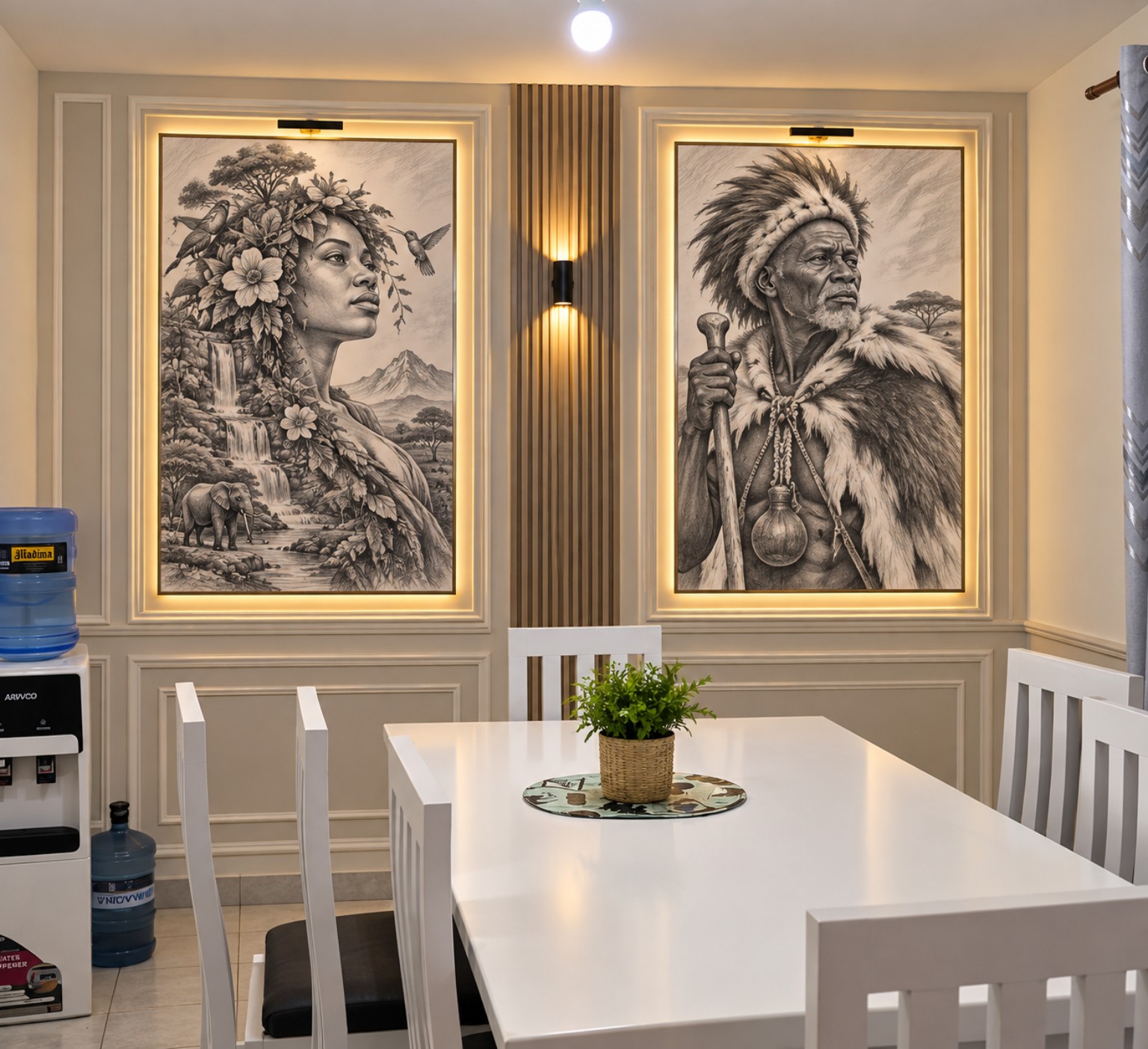 Dining feature wall
