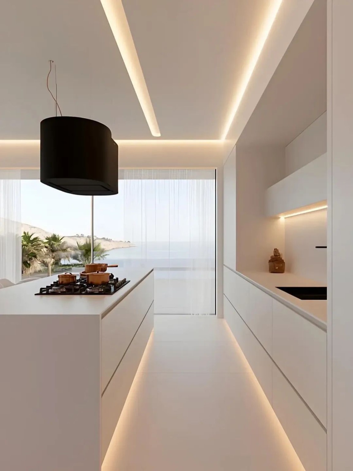 Handleless kitchen cabinets