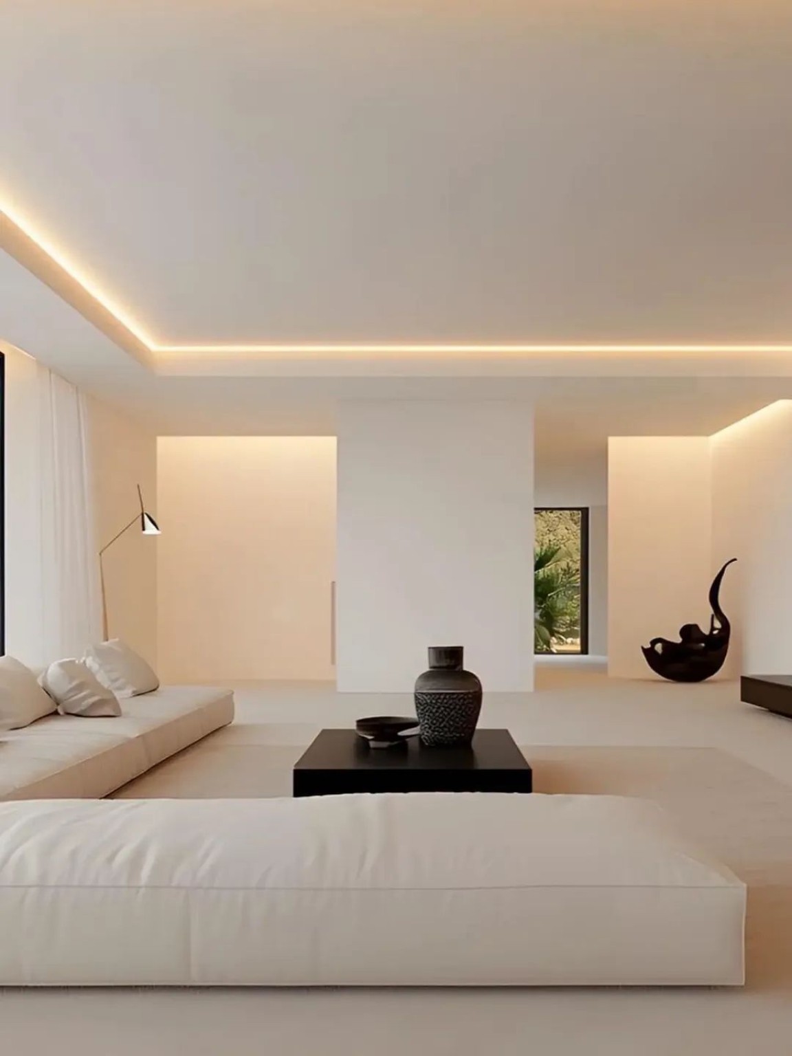 Modern finished living interior